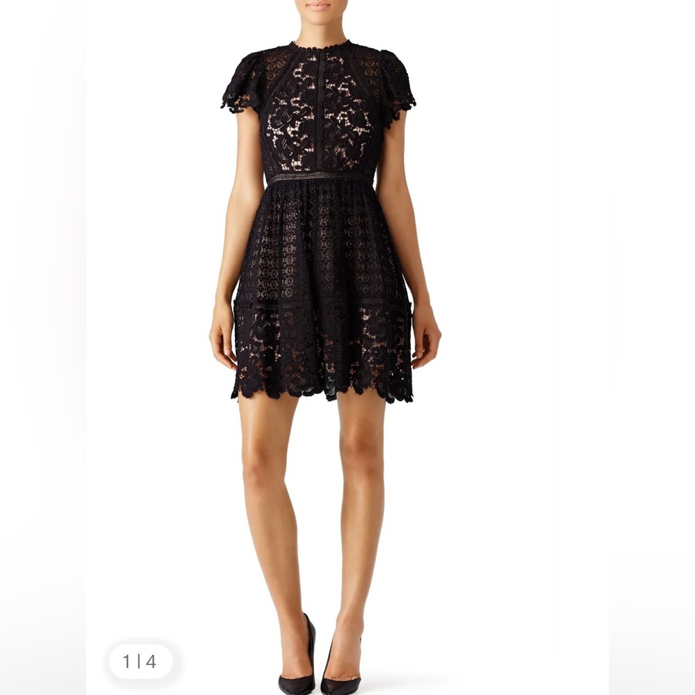 Rebecca Taylor NYC Black Lace Dress 4